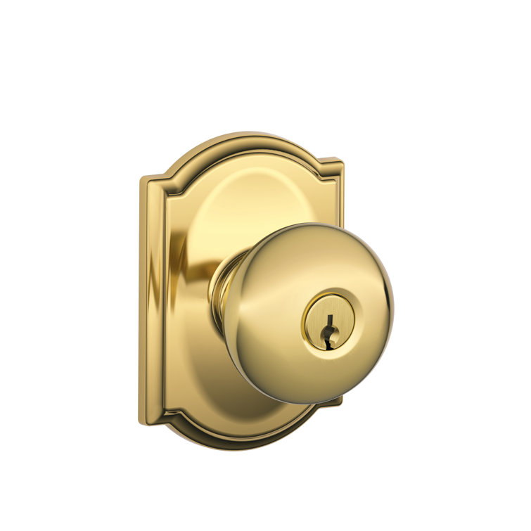 Schlage Plymouth Knob with Camelot Trim Keyed Entry Lock & Reviews